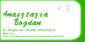 anasztazia bogdan business card