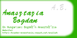anasztazia bogdan business card